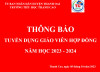 Thông báo tuyển dụng giáo viên hợp đồng môn cơ bản năm học 2023 - 2024