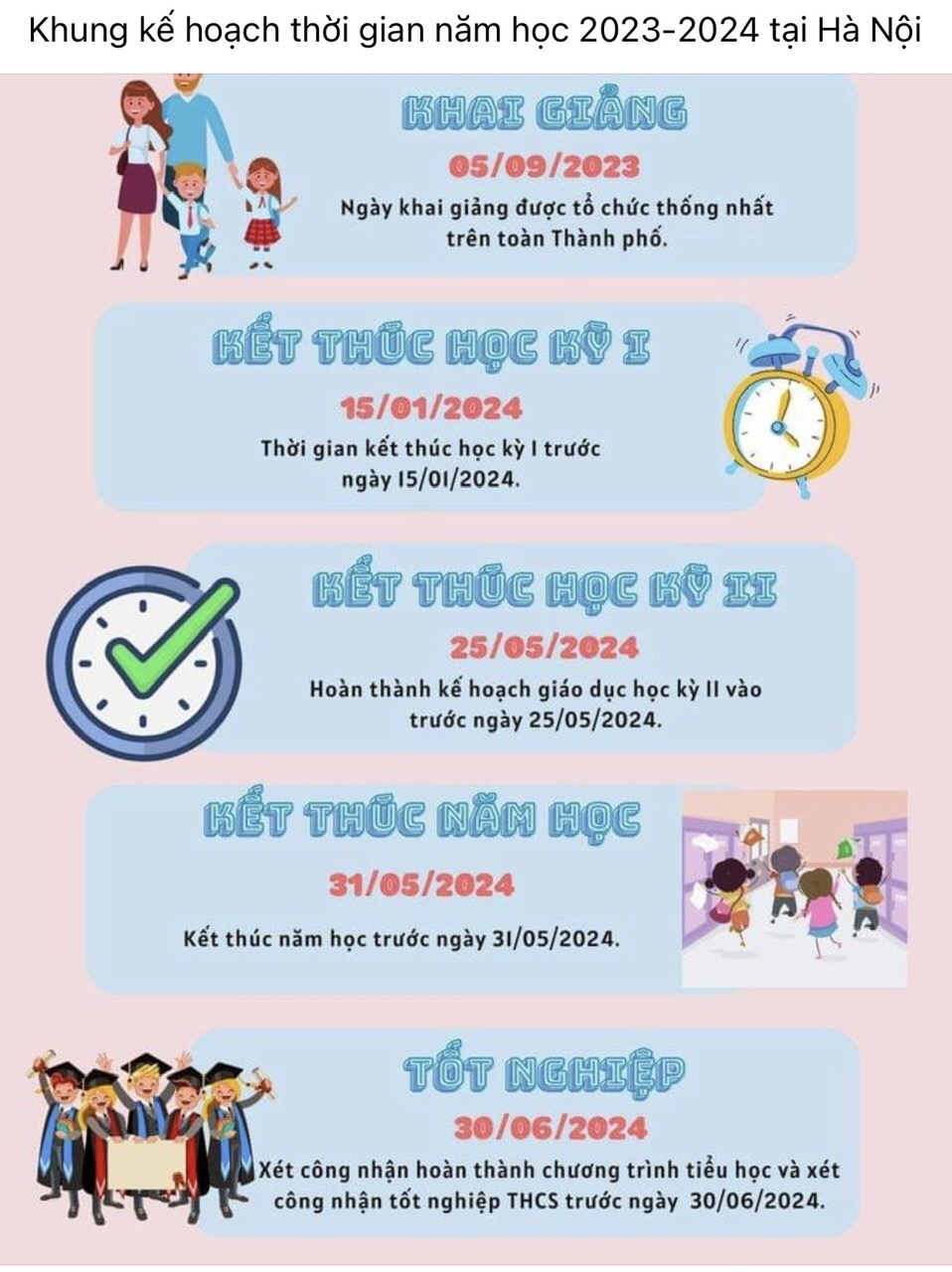 Quyết định ban hành khung kế hoạch thời gian năm học 2023 - 2024 đối với giáo dục mầm non, giáo dục phổ thông và giáo dục thường xuyên