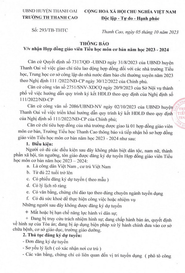 thông bao tuyen dung gv hđ