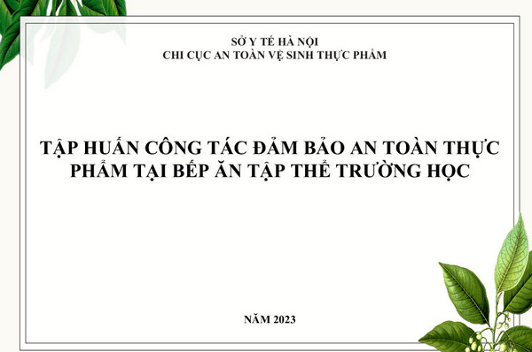 Bài giảng An toàn thực phẩm tại bếp ăn tập thể trường học