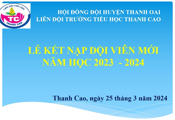 Lễ kết nạp Đội viên mới năm học 2023 - 2024