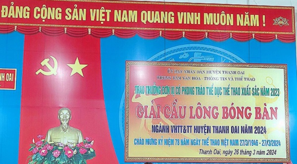 Giải cầu lông bóng bàn Ngành VHTT&TT huyện Thanh Oai năm 2024
